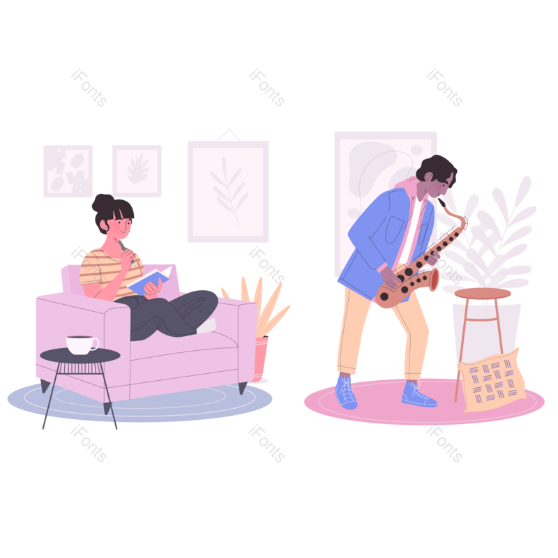 素材图片,学生元素,学校PNG,扁平风免抠素材
